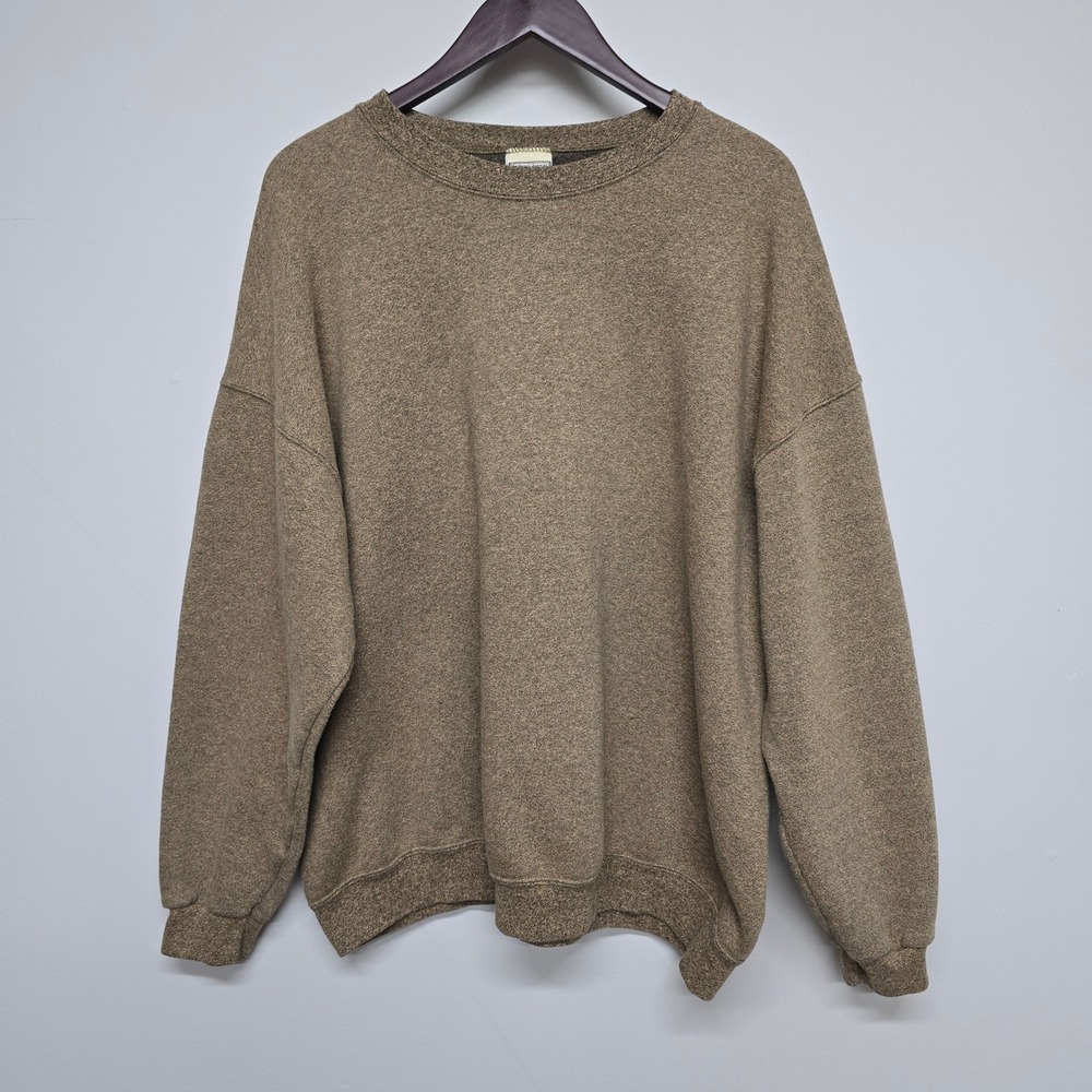 Lee Heavyweight Sweatshirt Mens 2XL Brown Heather Cotton Blend Fleece Gorpcore